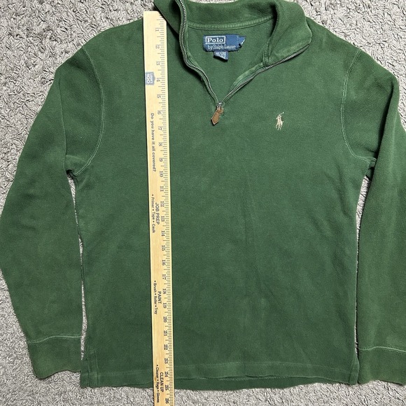 Vintage Polo Ralph Lauren 1/4 Zip Men's S Green Long Sleeve - Picture 3 of 7